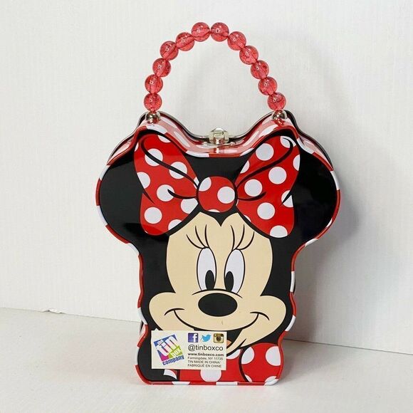 Disney Minnie Mouse Tin Purse with handle Red EUC - Picture 4 of 8
